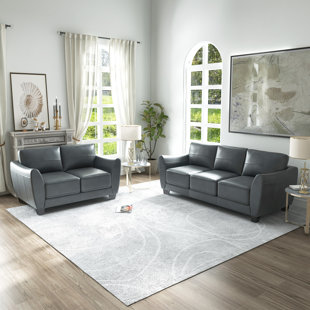 Luitgart 2 Piece Genuine Leather Living Room Set 